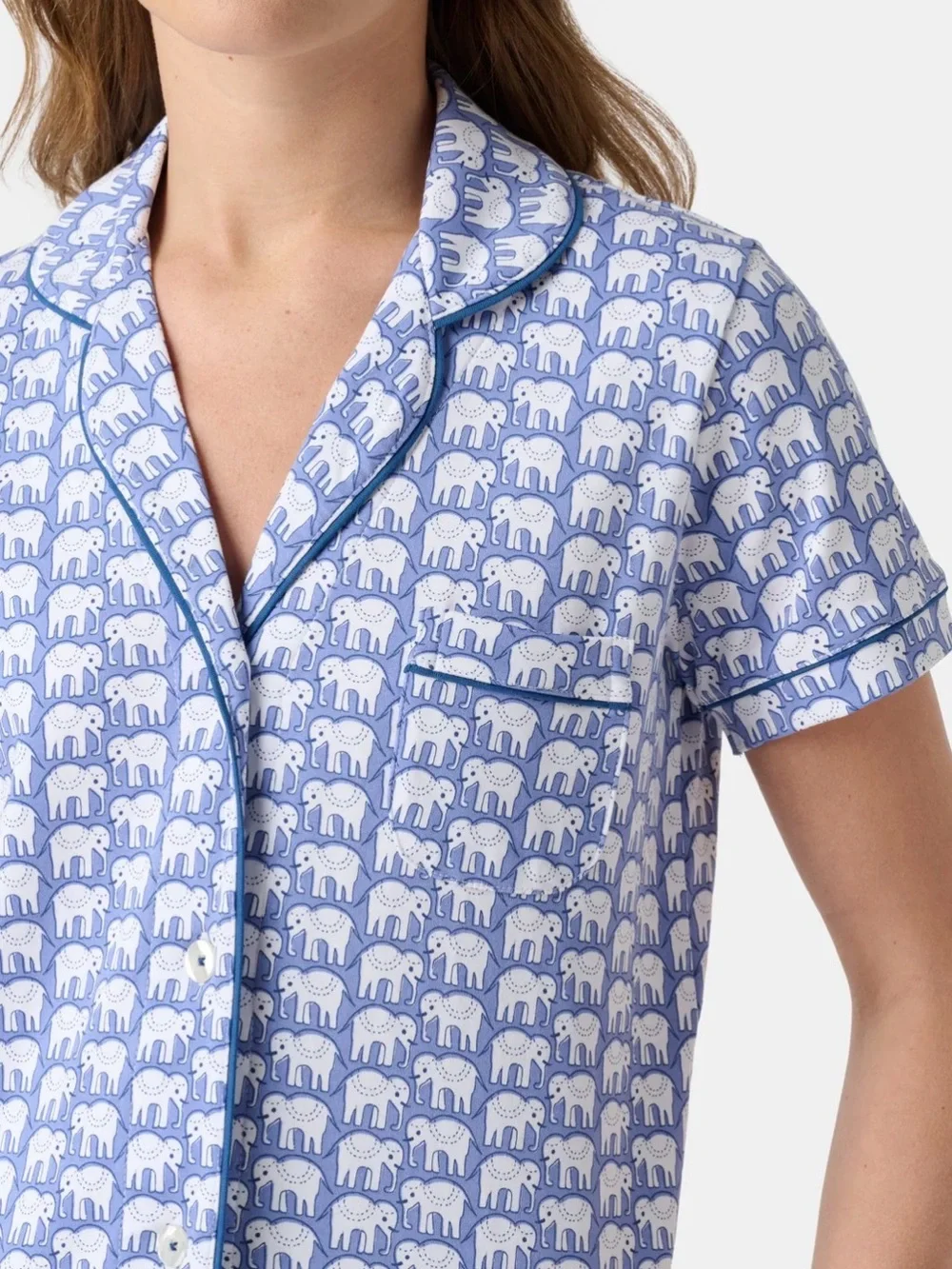 Roller Rabbit Blue and White Elephant-Print top Pajama (see all pictures -bundle